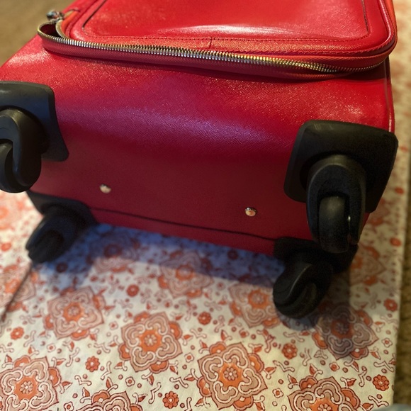 Henri Bendel Red Leather 360 Wheeled Carryon West 57th - Saffiano leather - $750 - Picture 4 of 11